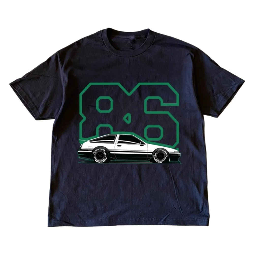 

2025 New Summer Men Casual Short Sleeve T-shirtsFirst Text D AE86 Printing O-neck Loose Tops Fitness Sports T-Shirts Outdoor