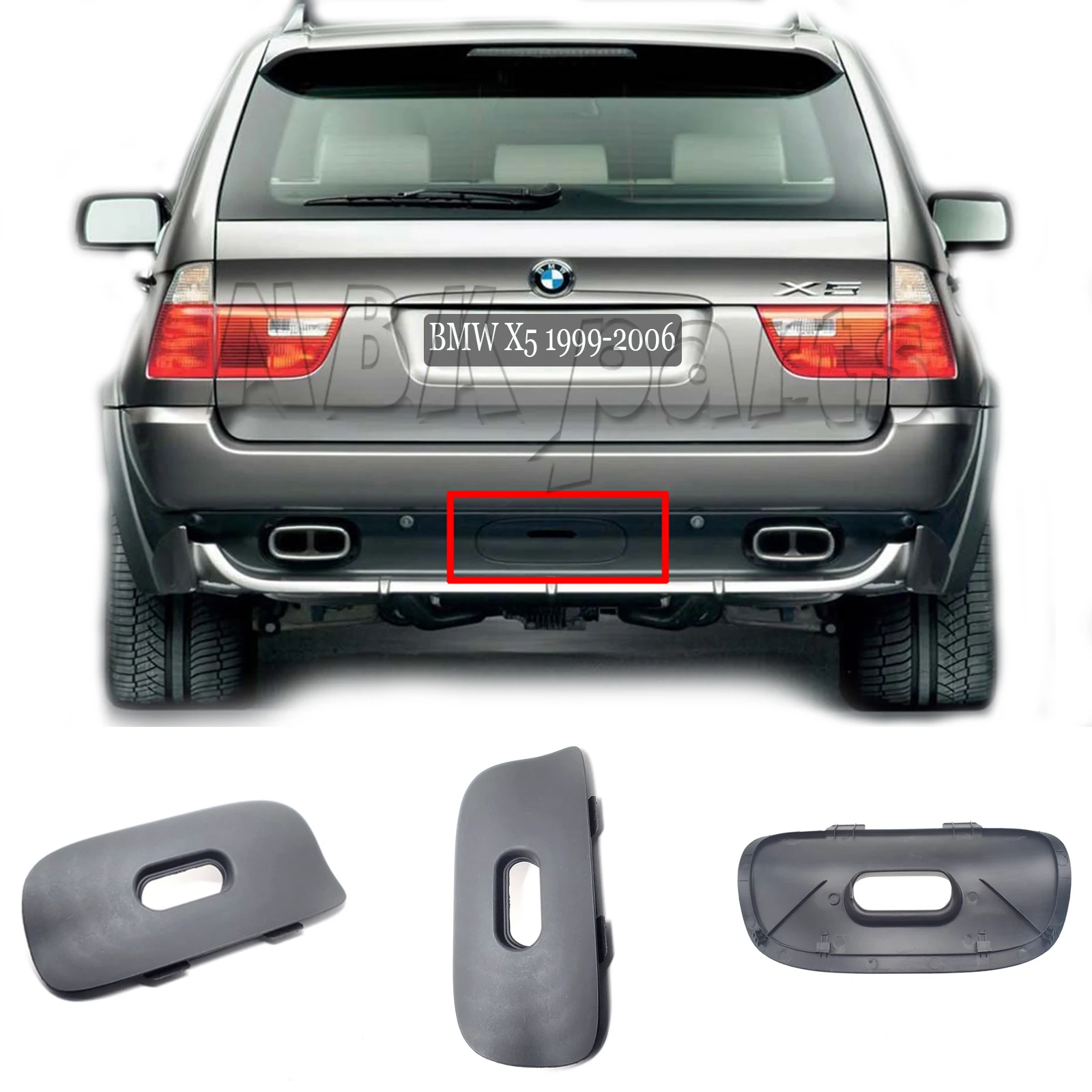 Fit 99-06 BMW X5 E53/LCI 3.0d 3.0i 4.4i 4.6is 4.8is SAV Rear Tow Cover Bumper CAP