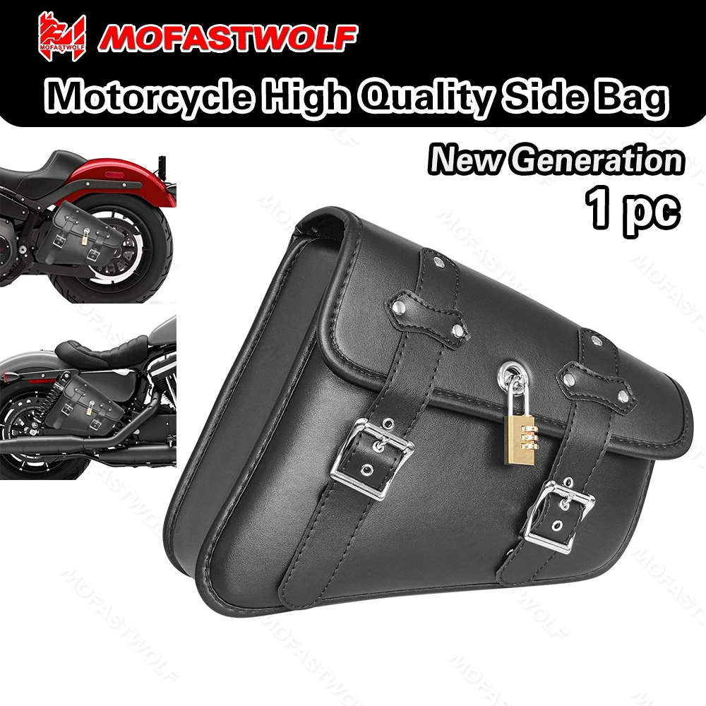 

Universal Accessories Triangle Synthetic Leather Motorcycle Side Saddle Bag for Cafe Racer ATV For Harley Sportster XL 883/1200