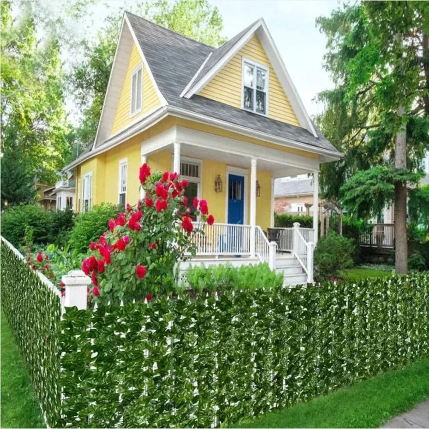 Artificial Ivy Hedge Green Leaf Fence Panels Faux Privacy Fence    Outdoor Garden Balcony Decoration 1X3m Balcony privacy screen