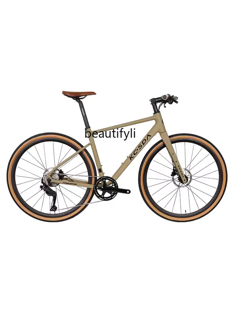 

Gravel Road Bicycle Melon Car Aluminum Alloy Ultra-Light Variable Speed Disc Brake Men and Women Flat Handle Road Bike