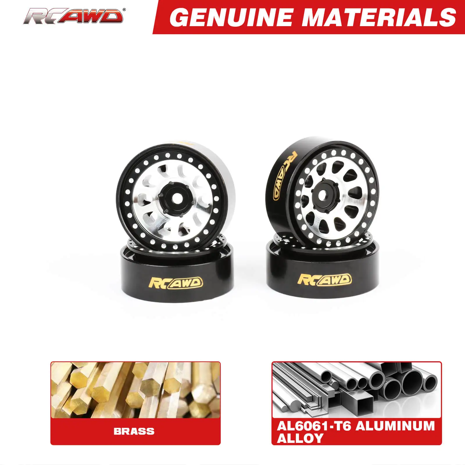 RCAWD Aluminum  1” beadlock wheel rim 10 holes for Axial 1/24  SCX24 crawlers upgrades Parts