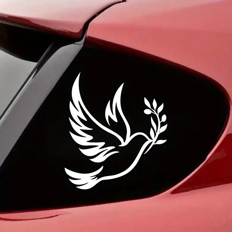 White Peace Dove And Olive Branch Vinyl Decals For Cars Trucks Windows Notebooks Etc Flat Available