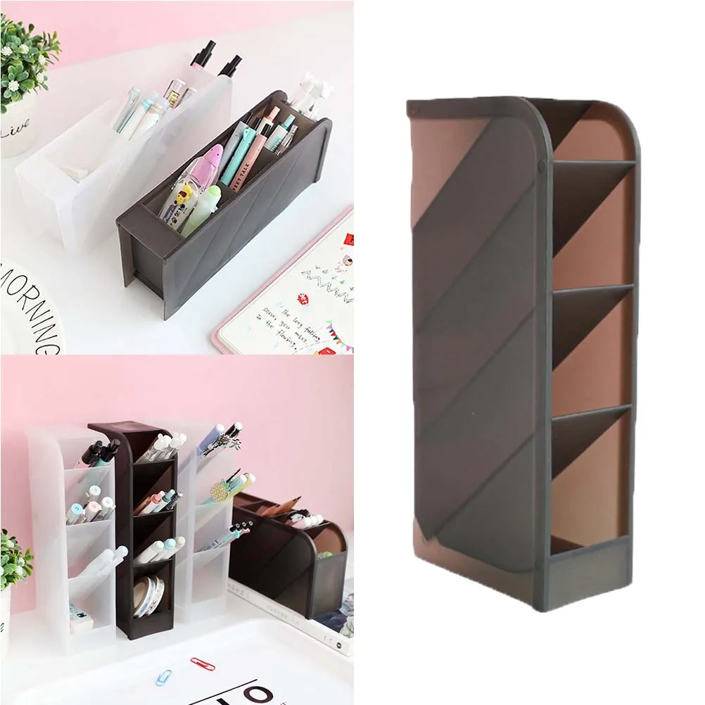 Organizer Desktop For Stationery Organizer Pen Container Holder Plastic Pen Holder Home Office School Use Black