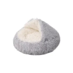 Cama nido cálida suave reversible para gatos y perros pequeños