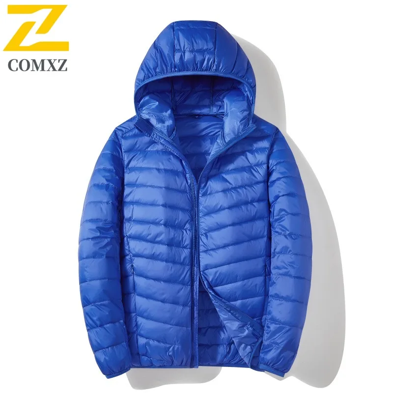 COMXZ Comfortable Versatile Down Jacket Fashion Minimalist Unisex Same Hooded Cold Winter Thermal Portable White Duck Down Parka