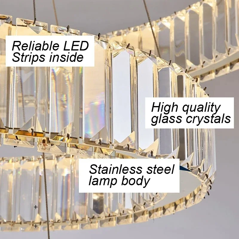 โคมระย้าคริสตัล LED หรูหราฝรั่งเศสสำหรับห้องนอนห้องนั่งเล่นโรงแรมวิลล่าควบคุมระยะไกลโคมไฟระย้าร้านอาหารที่สร้างสรรค์โคมไฟตกแต่ง