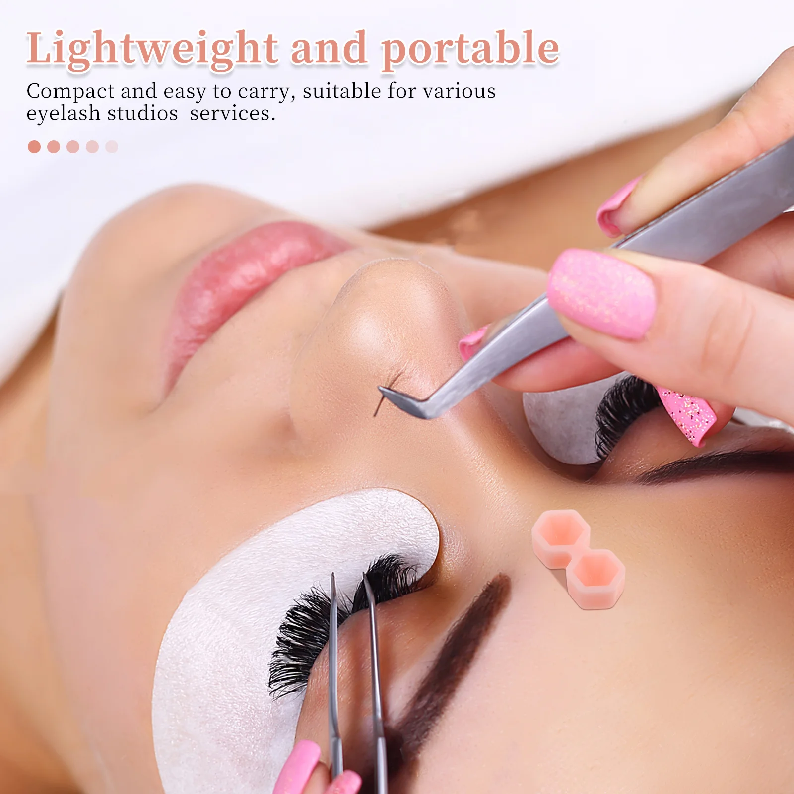 200 Stück Wimpernkleber-Becher, kegelförmiges Design, Doppelloch-Wimpernverlängerungszubehör, präzise Volumenkontrolle, Wimpernhalter für Profis