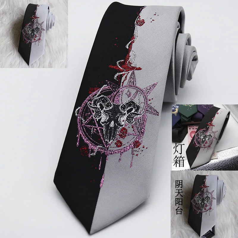 Anime Cosplay Ties Harajuku Men Women Uniform Black College Clothing Adult Student Accessories Necktie Christmas Gifts