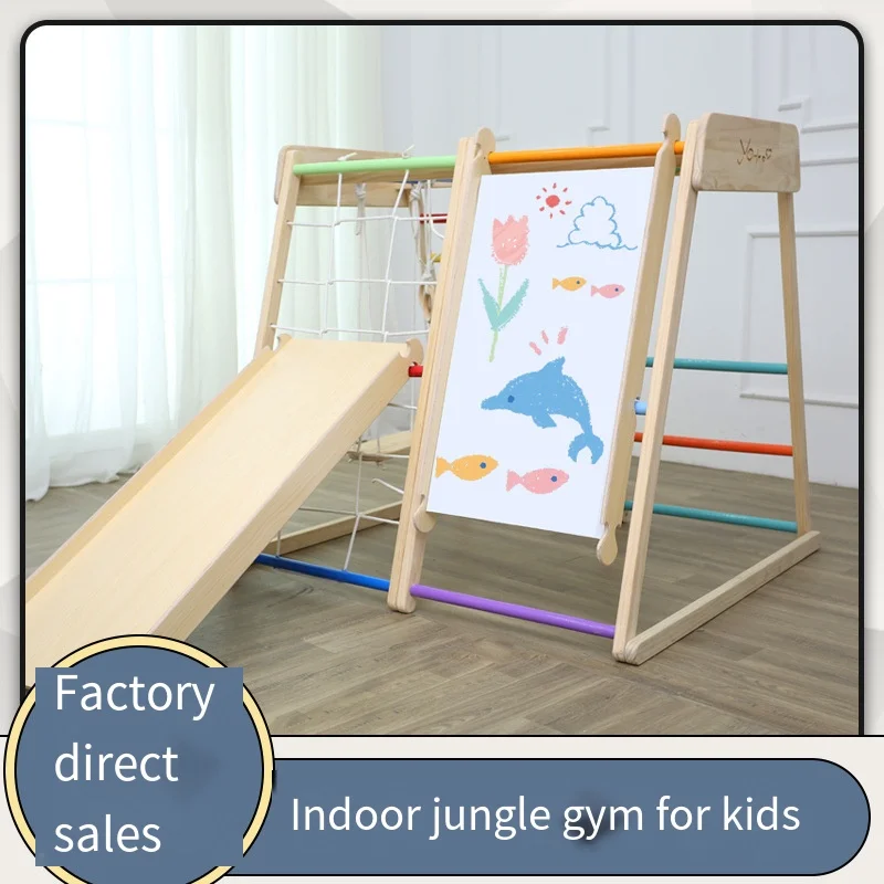 Swing Set Solid Wood Children's Climbing Frame Indoor Home Small Family Exercise Playground Baby Climbing Slide