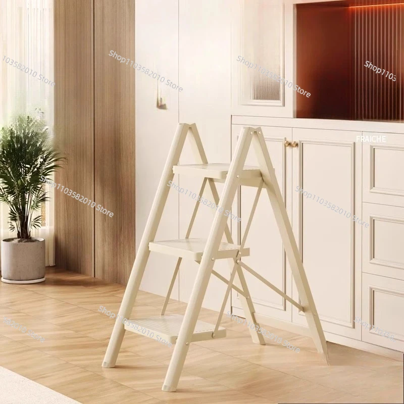 Small Household Folding Ladder, Telescopic Thickened Herringbone Ladder, Multi-Functional Step Stool