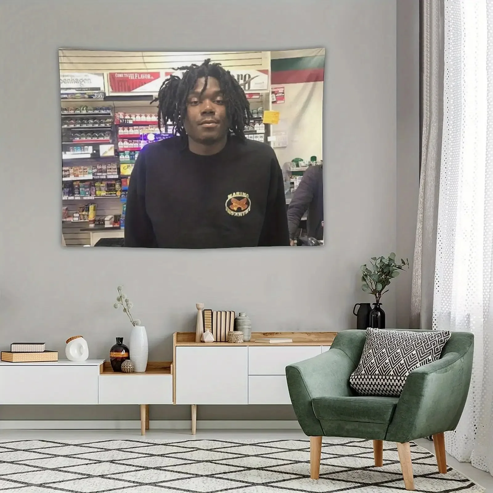 LUCKI Rapper American-style Tapestry Art Wall Hanging Traditional Asian Home Decor for Bedroom Dorm Man Cave Aesthetic Wall Art