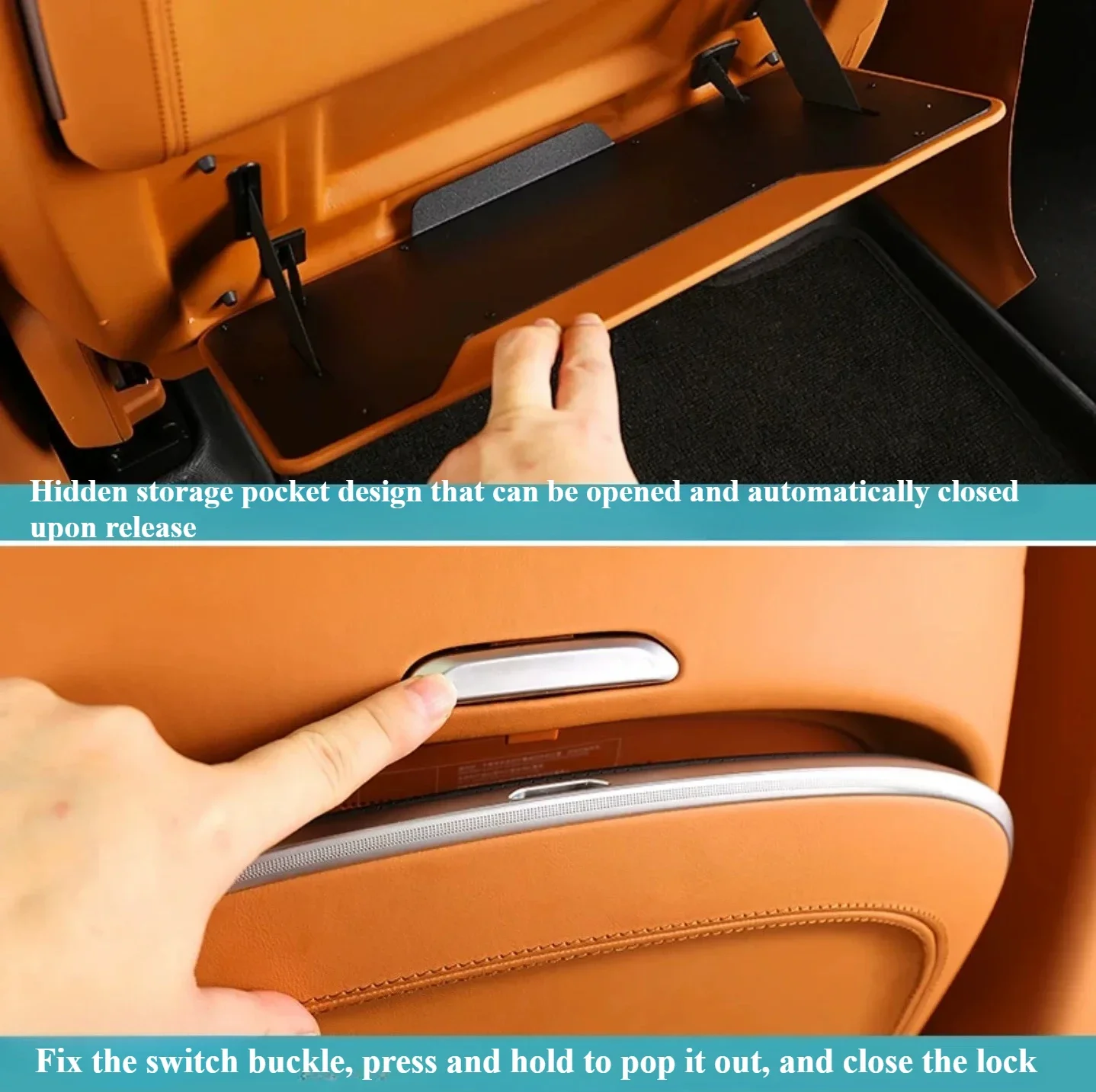 For Leapmotor C10 / C16 Car Seat Back Electric Small Table Panel Led Ambient Light Wireless Charger Foldable Laptop Table Plate detail image 3