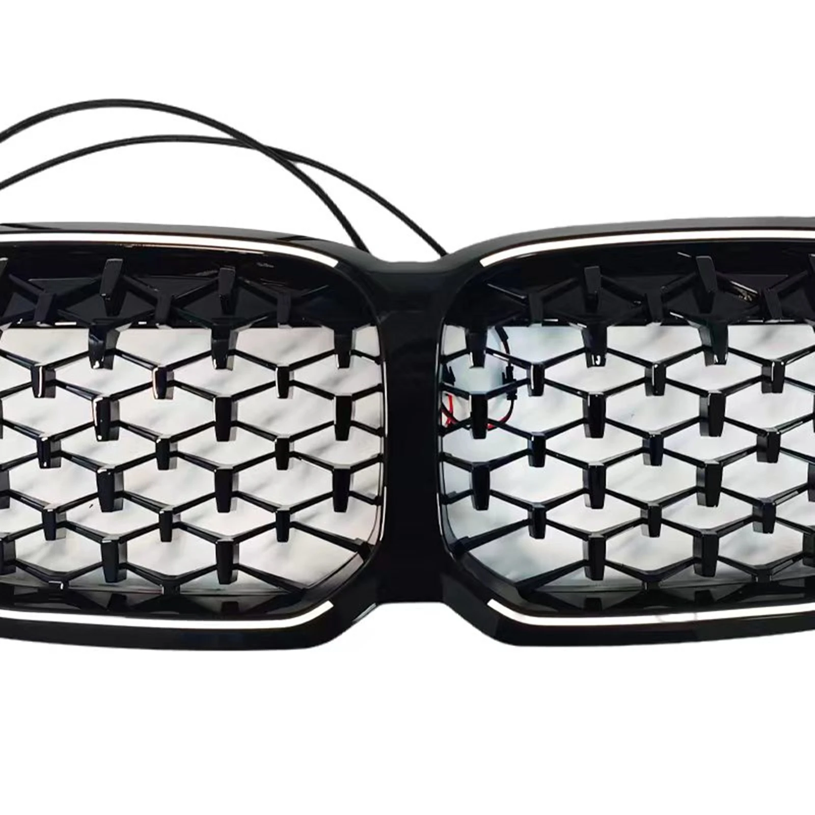 Racing Grill Front Grille Black Upper Bumper Hood Mesh Grid With LED Light For BMW 1 Series F40 118i 120i 128ti 2020-24 M Sport