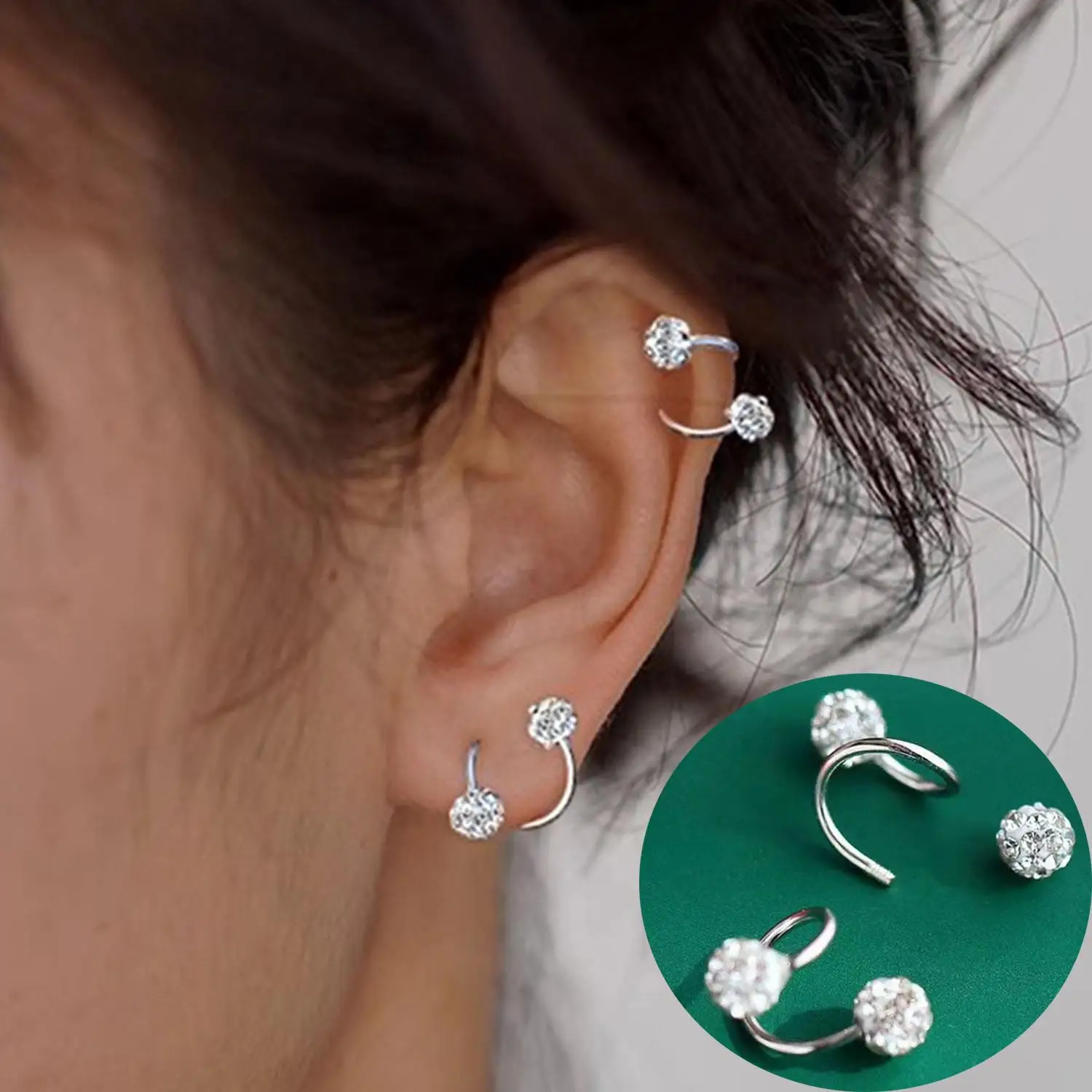 1 PCS Pierścienie wargowe ze stali nierdzewnej S Spiralny kolczyk Piercing Twist Chrząstka Helix Tragus Kolczyk Lip Nose Piercing Biżuteria