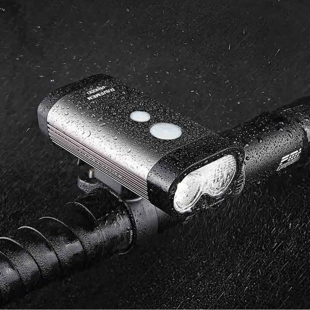 

RAVEMEN PR1000 Bike Front Light Anti-Glare Bicycle Headlight Dualens Rechargeable 3200mAh Waterproof HiLo beam Brightness Remote