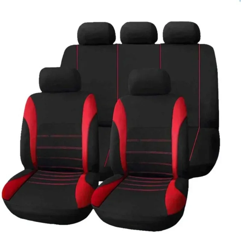 Car Seat Covers Full Set Universal Breathable Fabric For Lada Priora Renault Logan Interior Accessories for Trucks and SUV，New