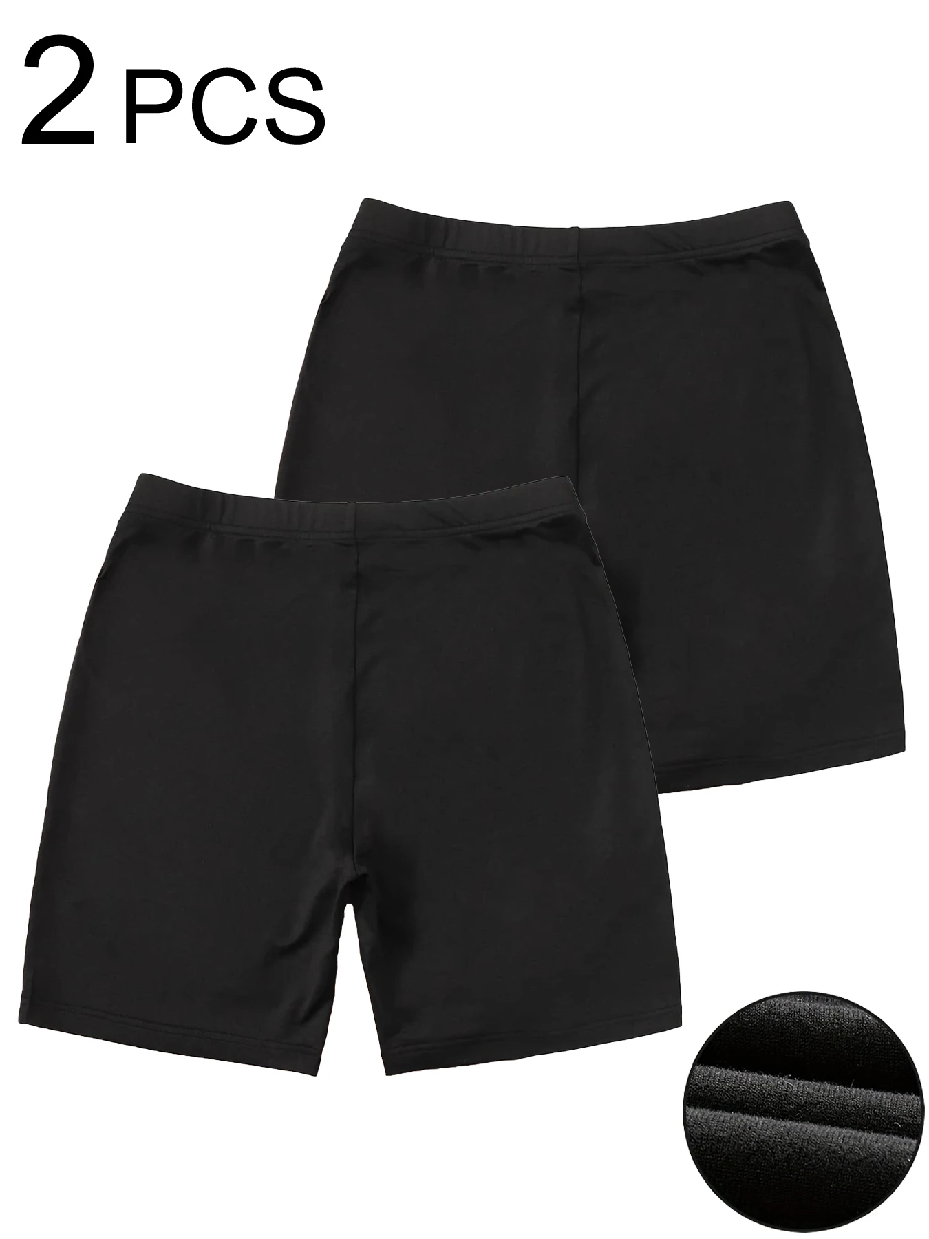 

2 шт. летних однотонных обтягивающих шорт для женщин: повседневные, удобные, мягкие, эластичные, с высокой талией, базовые спортивные штаны для женщин