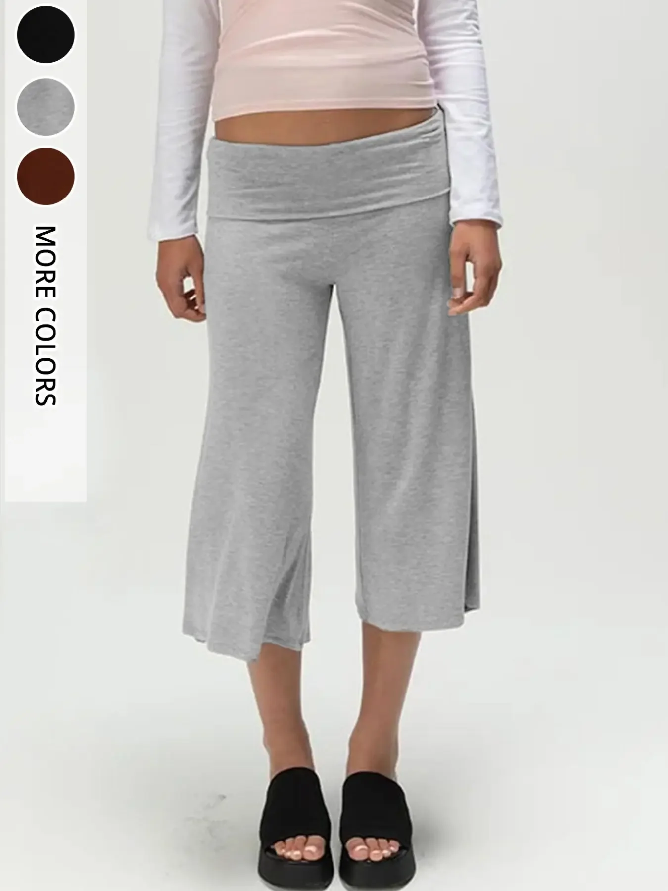 

Women's Loose Straight Leg Pants High Elasticity Breathable Basic Casual Wear Ideal for Yoga Daily Comfortable Mid Waist Design