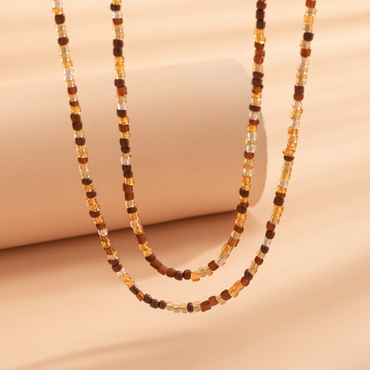 حبات البذور الصغيرة قلادة للنساء ، الطبقات المختنق قصيرة ، طوق مطرز على اكسسوارات الرقبة ، العصرية السيدات مجوهرات مقلدة #3