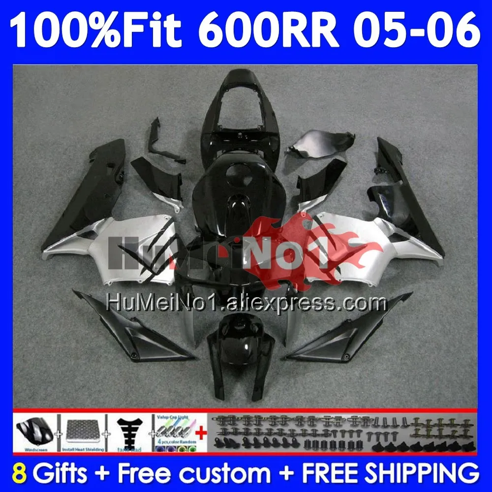 Injection For HONDA CBR 600RR 600F5 600CC CBR600RR 41No.27 CBR600F5 CBR 600 CBR600 CC Silver black RR F5 2005 2006 05 06 Fairing