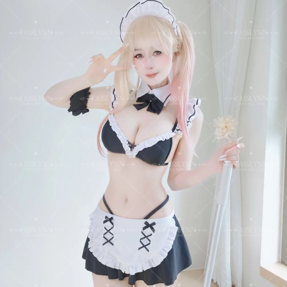 

Kitagawa Marin Cosplay Kitagawa Marin Swimsuit Anime Cosplay Halloween Costumes Landmine Outfit Ironmouse Maid Apron Dress