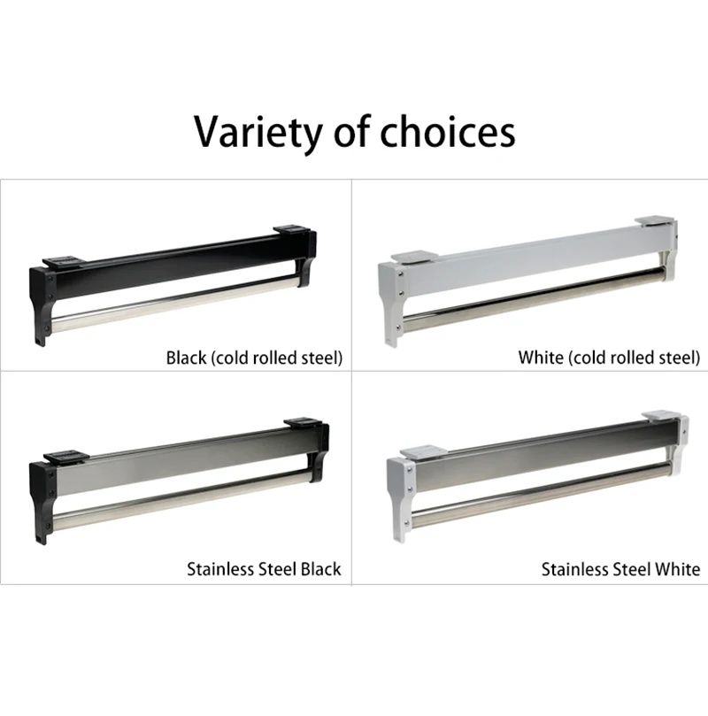 Heavy Duty Pull-Out Closet Valet Rod Adjustable Wardrobe Clothing Rail Top Mount Wardrobe Hanger Rack Bar Ball Bearing Slide