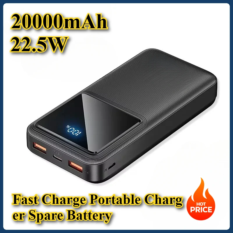 20000mAh Power Bank Fast Charge Powerbank Portable Charger Spare Battery for Iphone 16 Samsung Xiaomi External Batteries