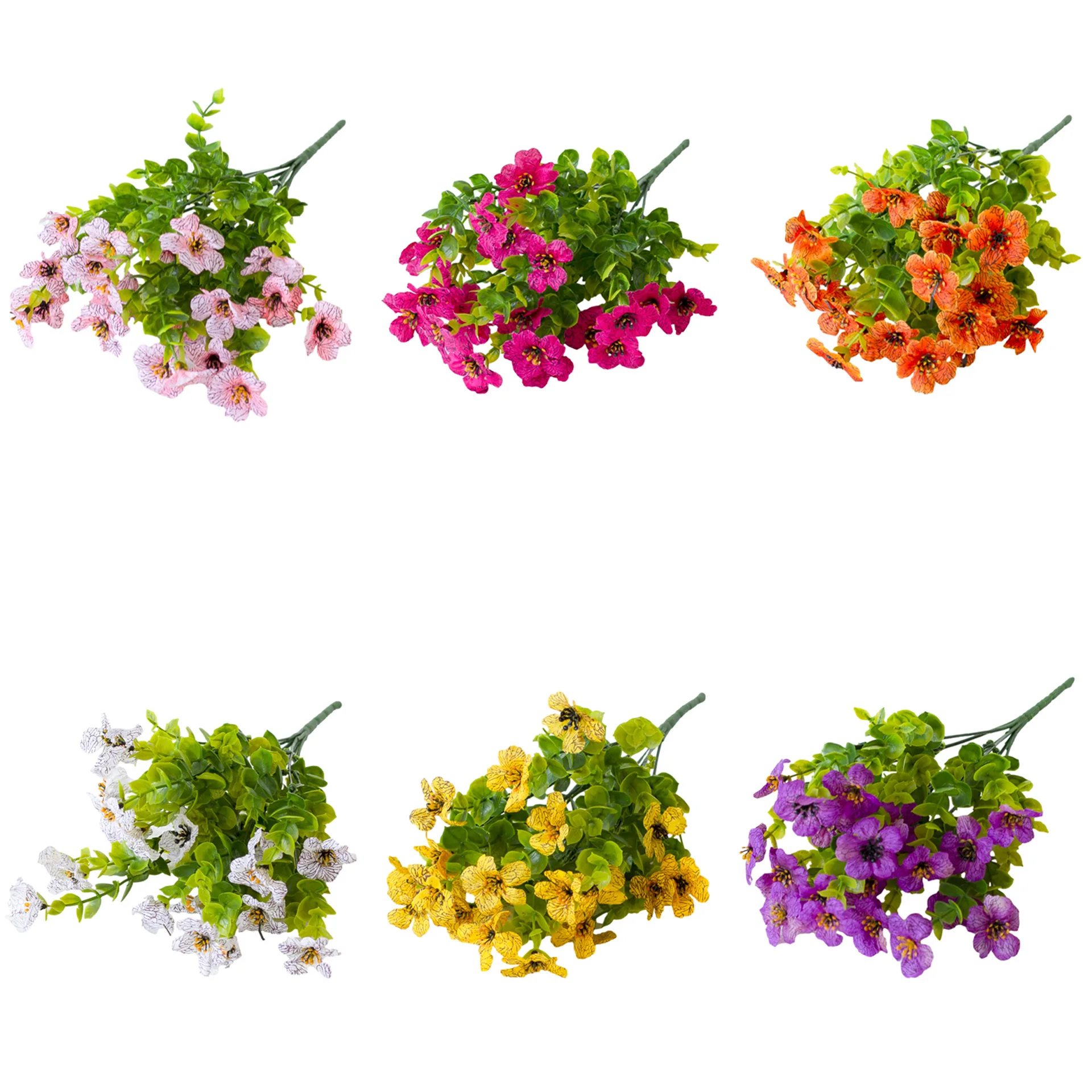 

Artificial Flower 7-pronged Eucalyptus Artificial Flower Modern Decorative Violet