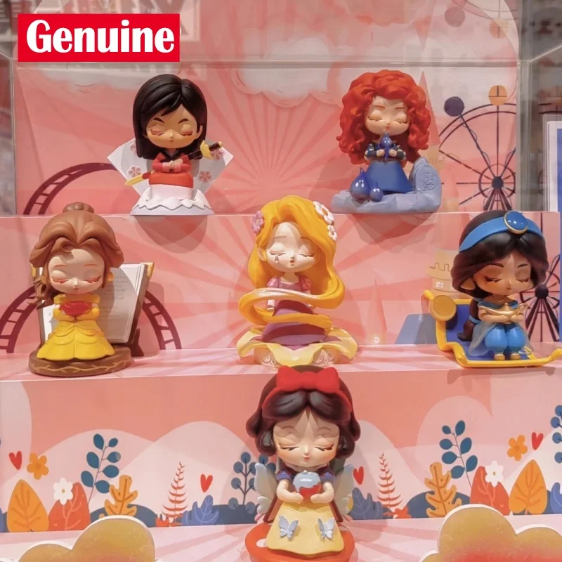 

Original Disney Princess Series Figure Rapunzel Cinderella Mulan Snow White Ariel Model Kawaii Toys Girls Gifts Desk Ornaments