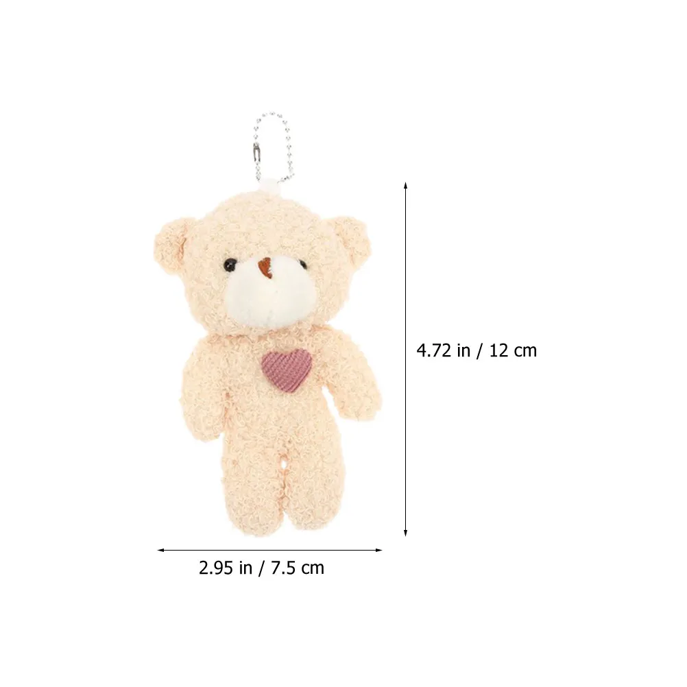 2 Pcs Stuffed Key Ring Charms Keychain Purse Pendants Bear Mini Backpack view 2