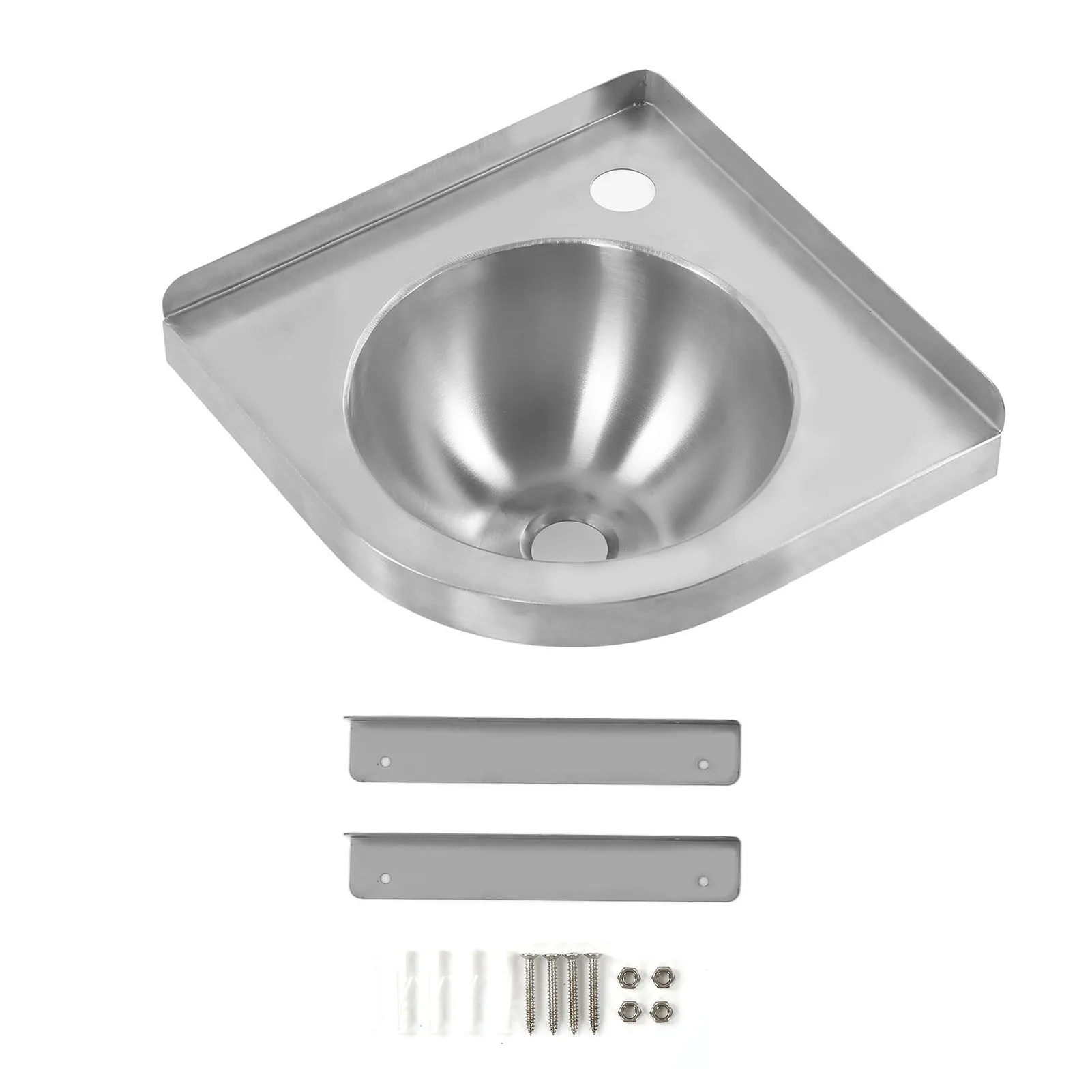 

Corner Triangle Basin Sink Brushed Finish Kitchen Bathroom Hand Wash Basin Sink for Boat RV Boat Sink Corner Sink