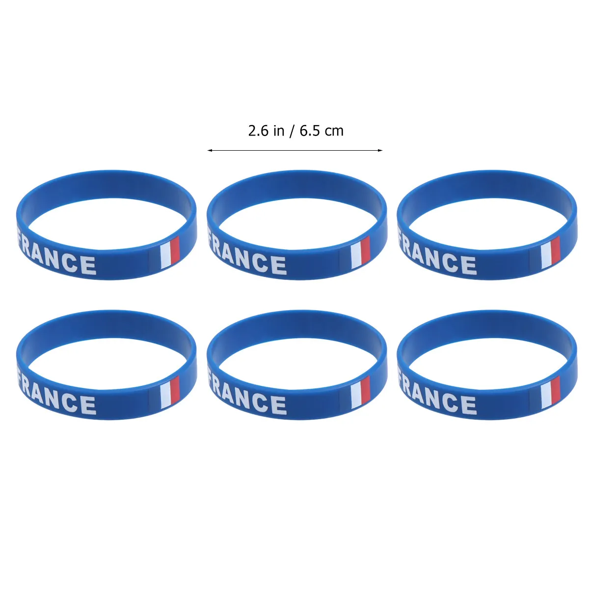 10Pcs Eco Friendly Silicone Country Flag Wristband France Sports Fan Bracelet Football Game Day Event Accessory