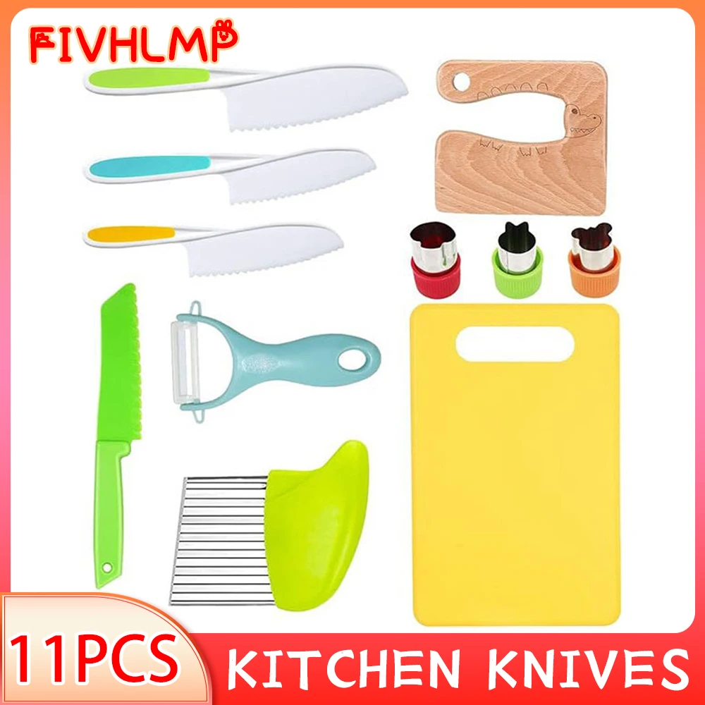 

Children Sandwich Cutters Mold Set PP Square Chopping kitchen Vegetables Food Bread Cutter Board Fruit Peeling Knife for Kids