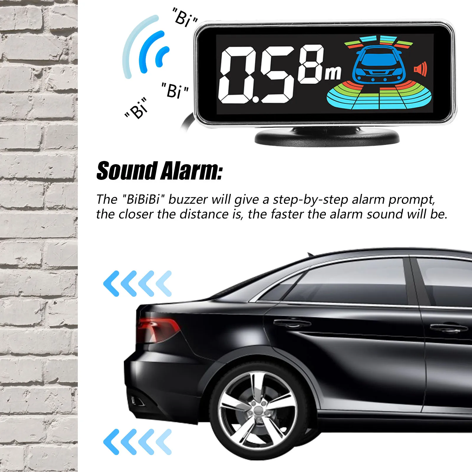 

Car Parking Sensor Rear Reversing Radars System with 4/8 Parking Sensors Distance Detection LCD Distance Display Sound Warning