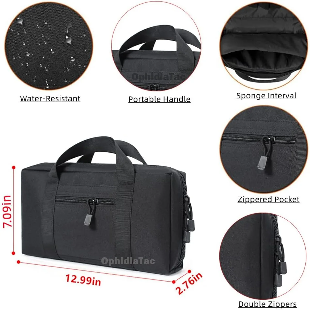 OPHIDIAN  Outdoor Sports Handbag Multifunctional EDC Toolkit Leisure Sports Sundries Storage Bag Pistol Bag - Image 4