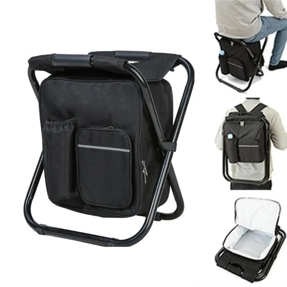 

Wear-resistant Camping Folding Chair Strong Load-bearing With Cooler Bag Smart Fishing Chair Sturdy Handbag style
