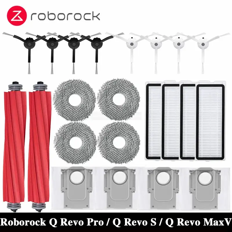 Roborock Q Revo MaxV/Q Revo S/Q Revo Pro Robot Vacuums Cleaner Accessory Dust Bag Main Side Brush Hepa Filter Mop Cloths Spare