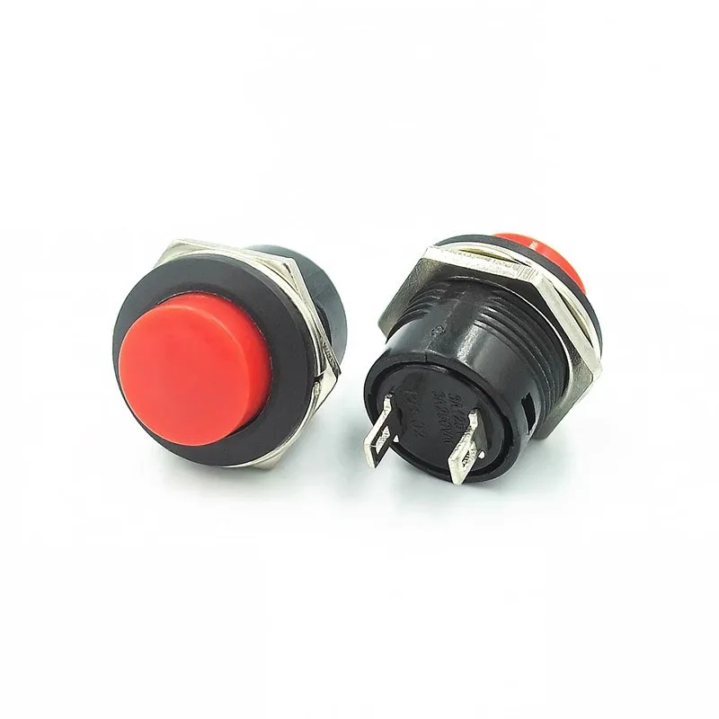 10~1000Pcs R13-507 Series Button Switch 16MM Self Reset Button Switch Circular Non Self-locking Button Inching Switch