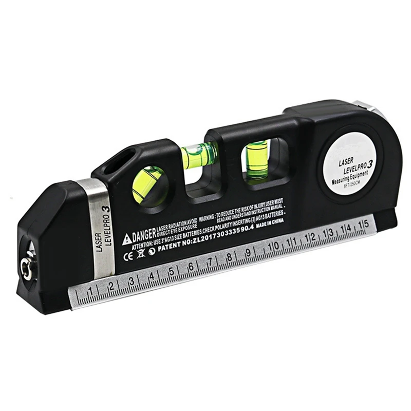 Laser Multifunctional Level Laser Spirit Level Metric Rulers Laser Straight Line Horizon (1 Pcs,Black)