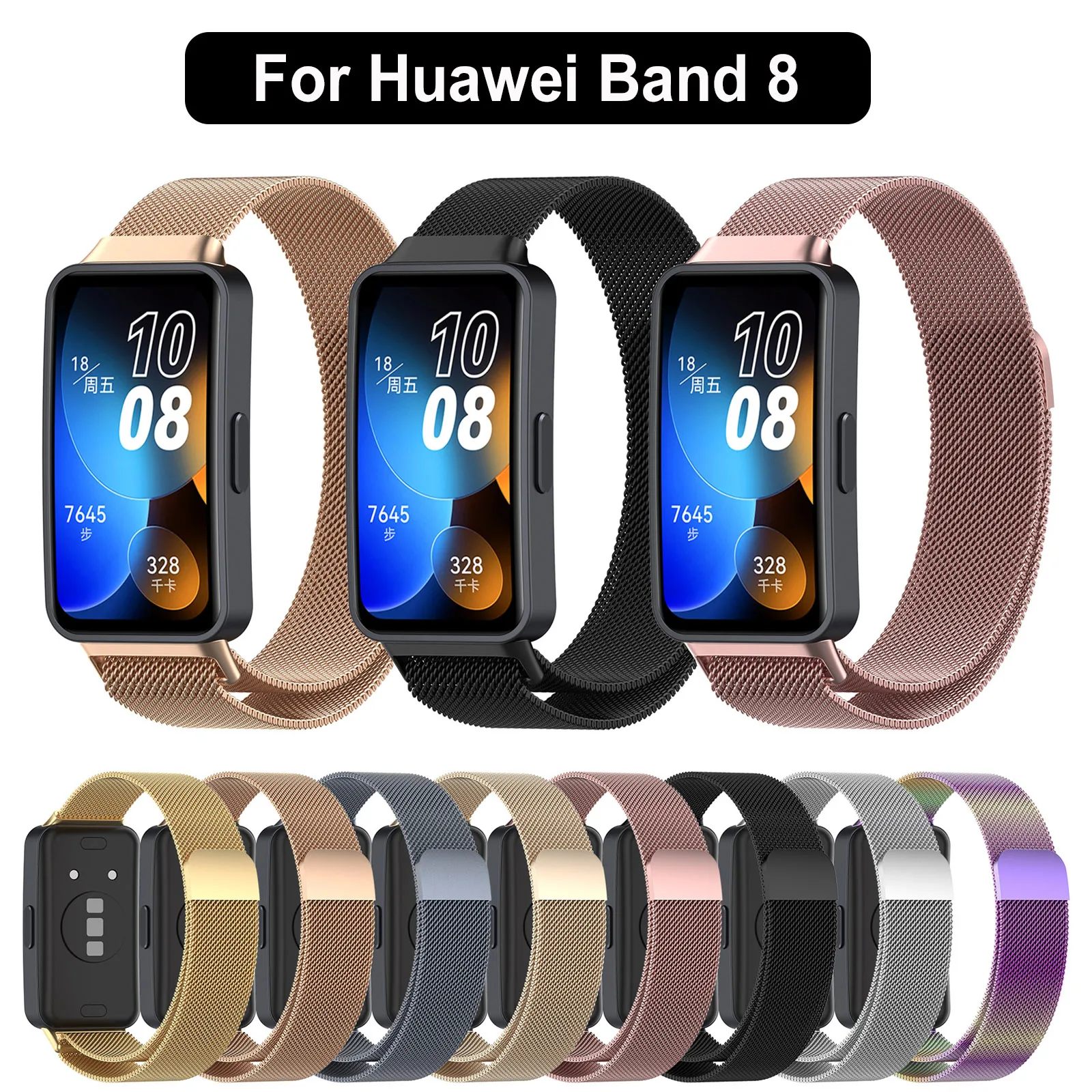 רצועת מתכת עבור huawei 9 sartwatch correa מגנטיות כף היד לוולאה חגורת צמיד אביזרים huawei רצועה 8 רצועה