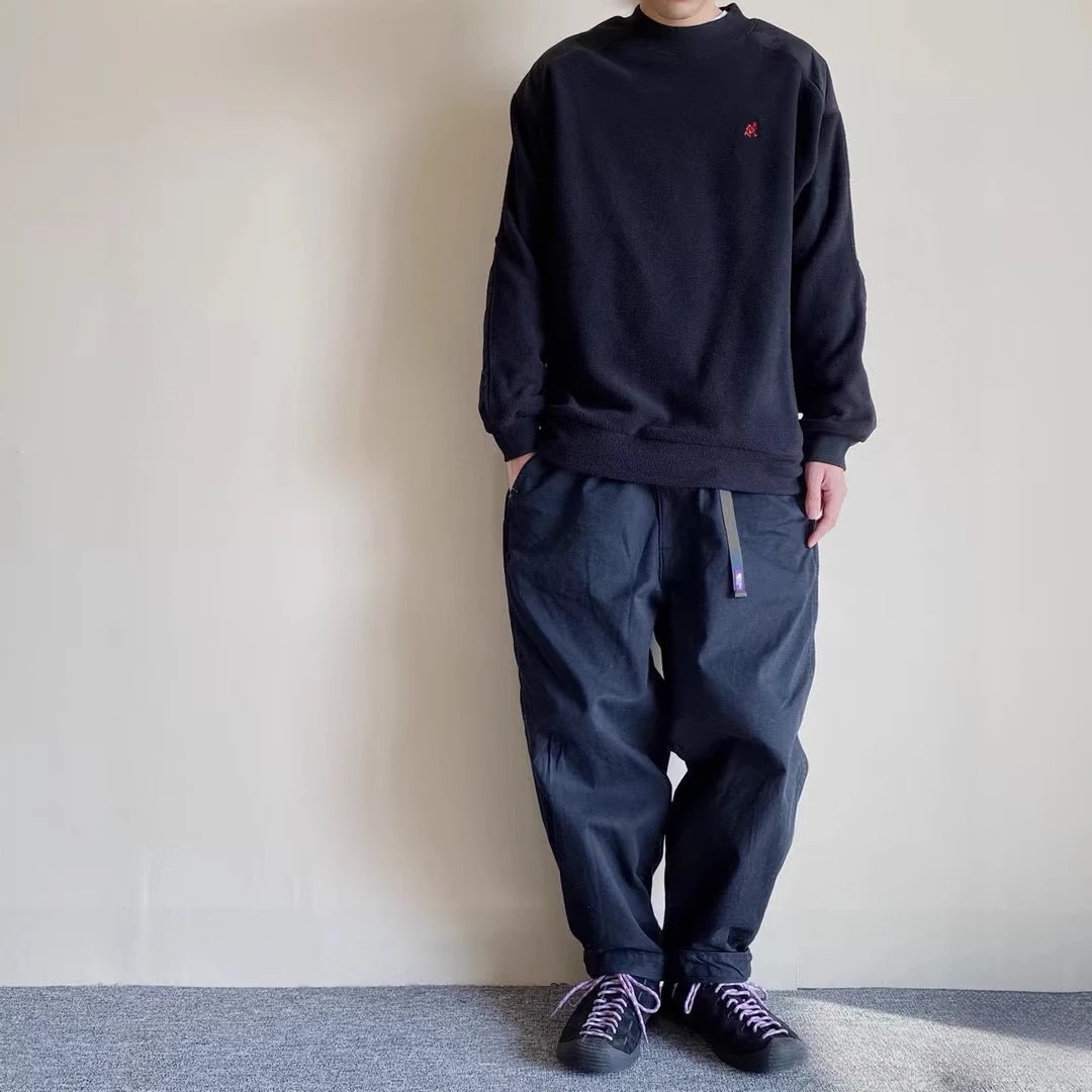 Gramicci 24ss Outdoor Mountain Casual bestickter Thermo-Pullover aus dünnem Samt