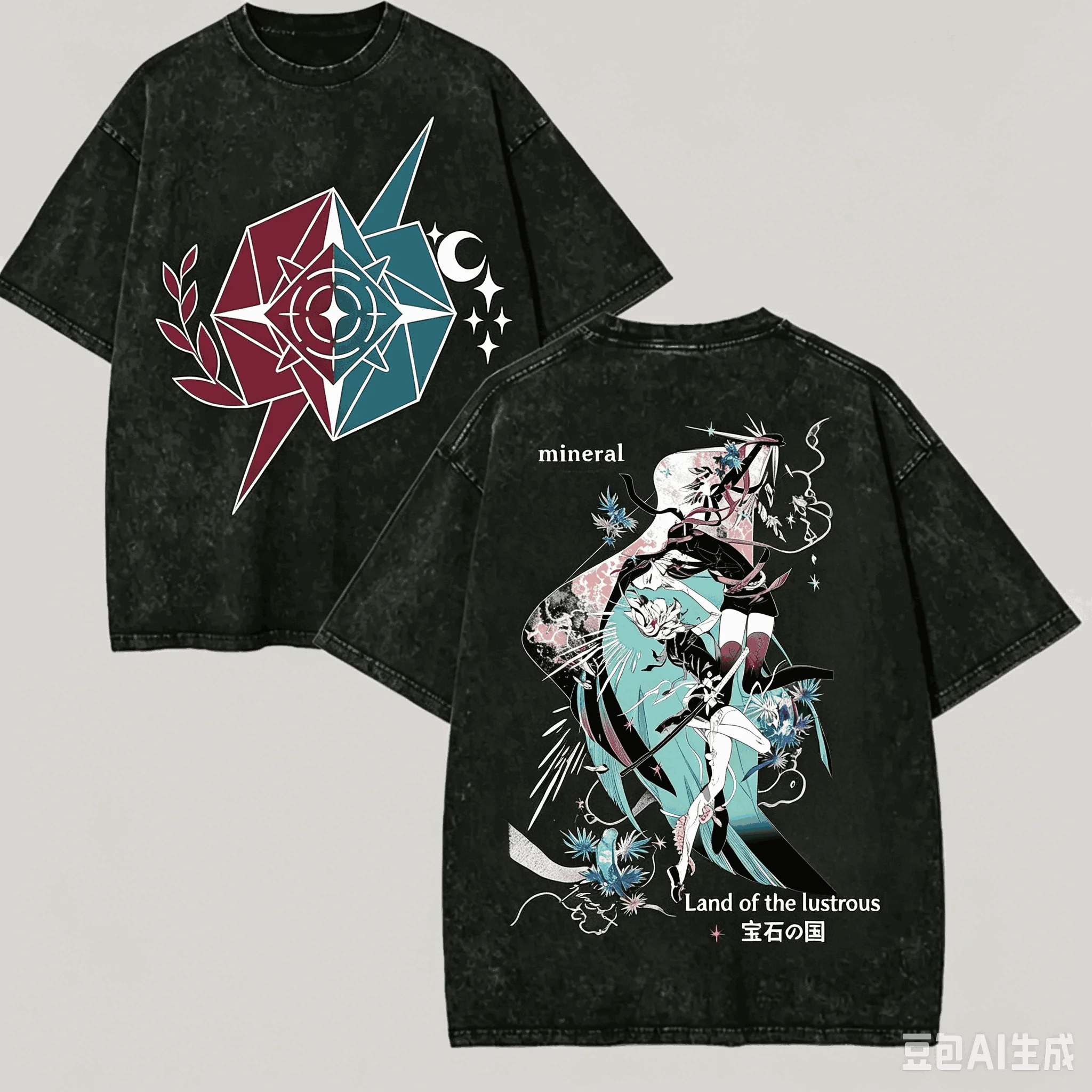 Houseki no Kuni Washed T shirt Anime Lovr Harajuku New Model Oversized Vintage Loose Unisex Vintage Loose Retro Fashion Couples