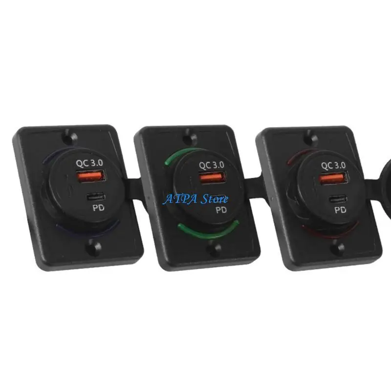 

U13C Quick QC3.0 PD Тип C Зарядка USB Адаптер USB -зарядки для USB для RVS Double USB