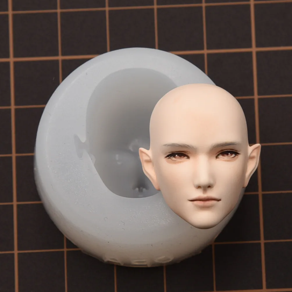 Molde de silicona para cara masculina grande, arcilla polimérica, cara masculina bonita, figura de mano, moldes de arcilla para cara DIY