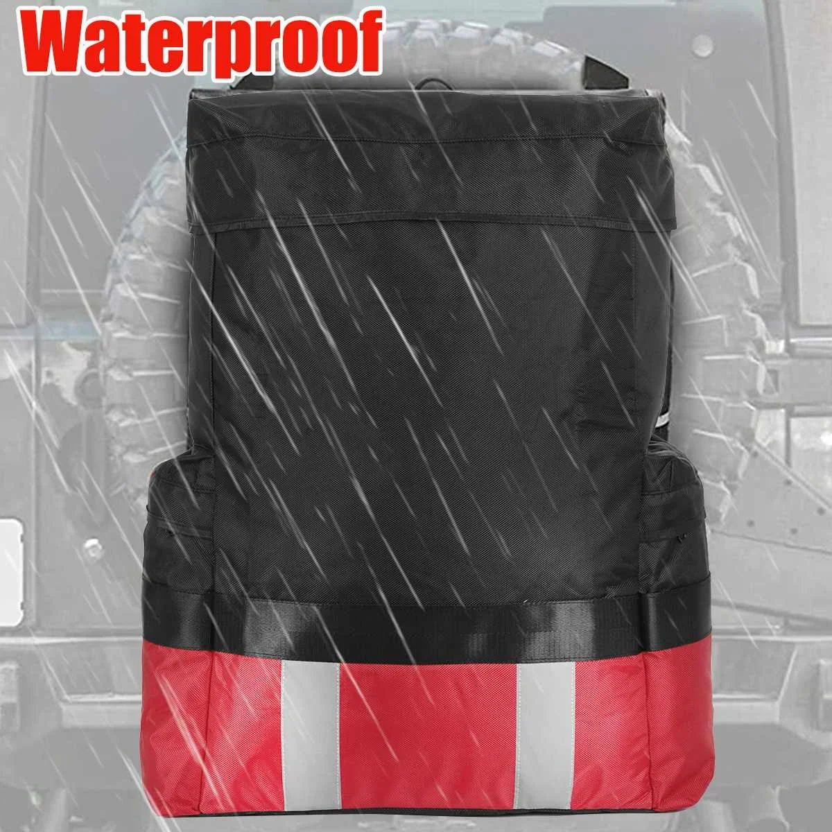 1680D Oxford Leather Spare Tire Bag Truck 60L Camping Equipment Vehicle Spare Tire Garbage Bag  For Jeep Wrangler TJ JK JL SUV