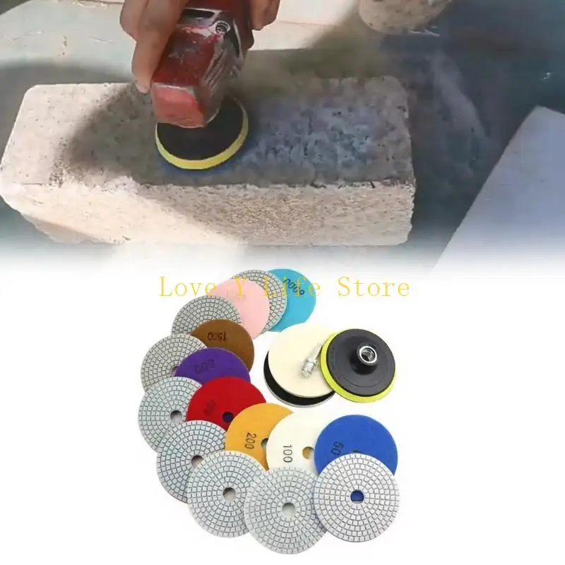 L74c 12pcs Diamonds lucidatura rotondi Disco lucidatura in granito a secco bagnato