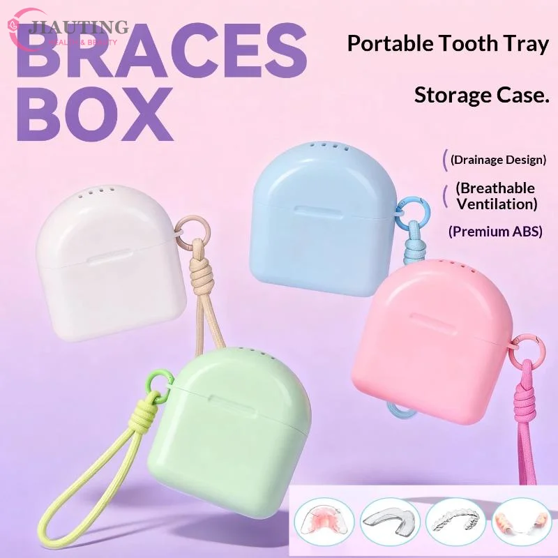 

Контейнер для зубных протезов с дренажным отверстием, пластиковый футляр для хранения зубных протезов, защитный контейнер для искусственных зубов
