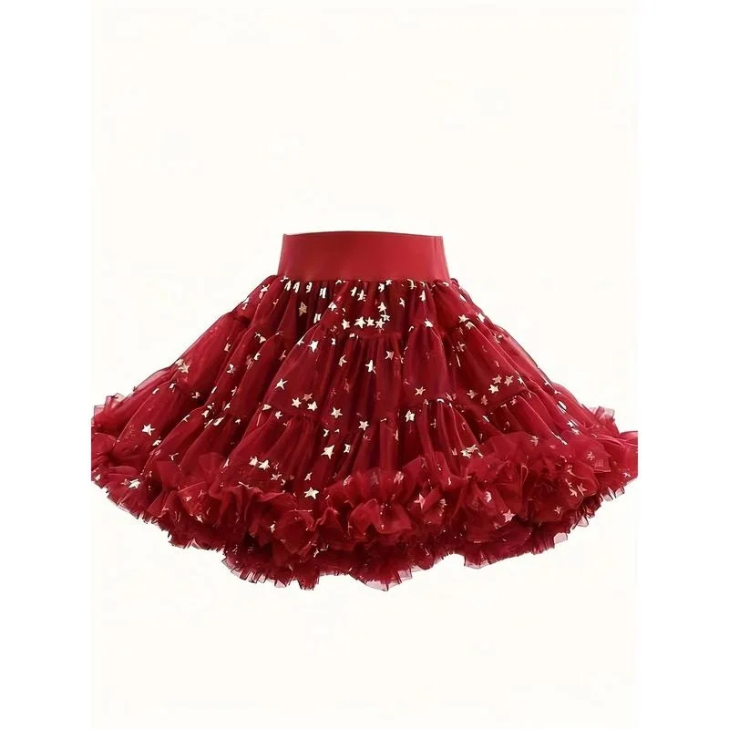 

Red Cake Skirt Y 90951 Gold Stamping Women's Skirt Half-length Spring 2025 Neutral Other Fabric Other Process