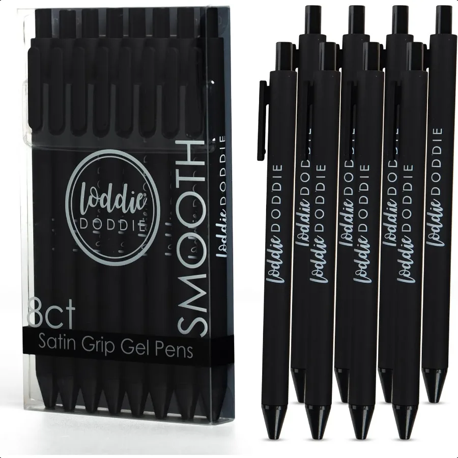 

Gel Pens for Journaling Note Taking Black 8Pack 0.7 mm Medium Point Smooth Writing No Smudge No Bleed Retractable Pens